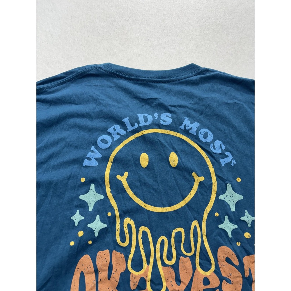 Academy Sports + Outdoors Shirt Womens XL Blue World's Most Okayest Mom Tee - Picture 6 of 11